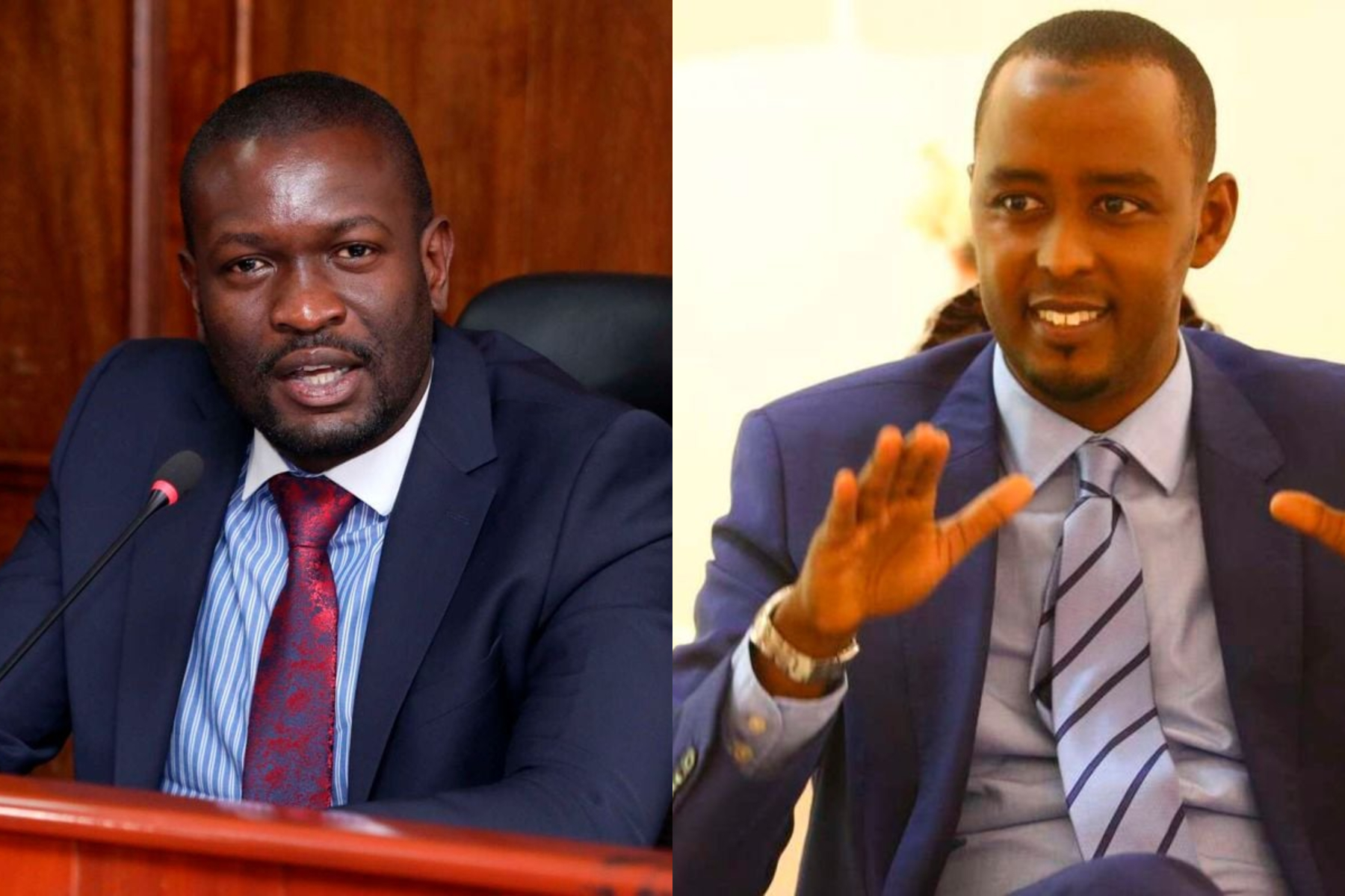 Photocollage of Edwin Sifuna and Hussein Mohamed.